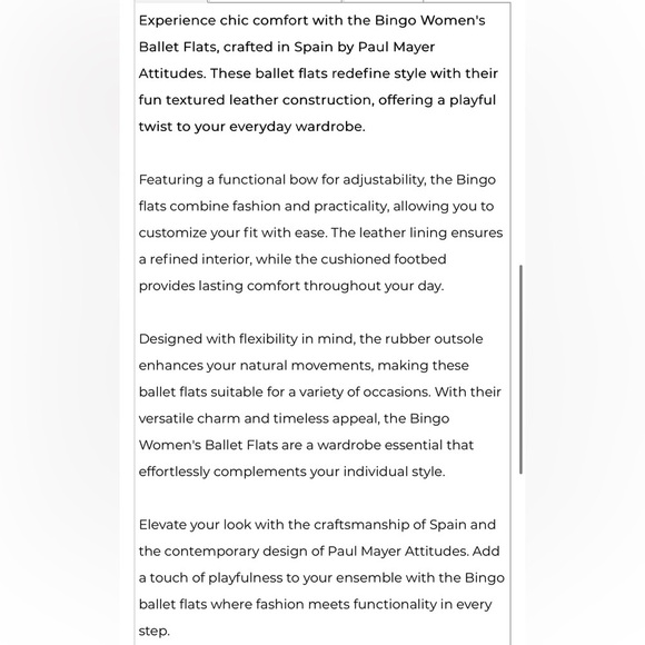 Paul Mayer Attitudes NEW Bingo White Napa Leather Comfort Flats Size 8.5 - Picture 7 of 11